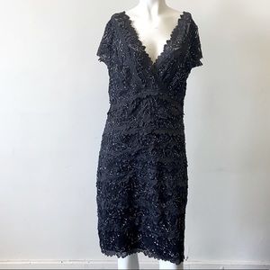 Le Chateau grey cocktail beaded dress-XL